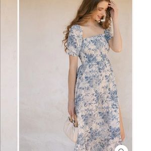 Morning Lavender Smocked Zoey Midi Dress